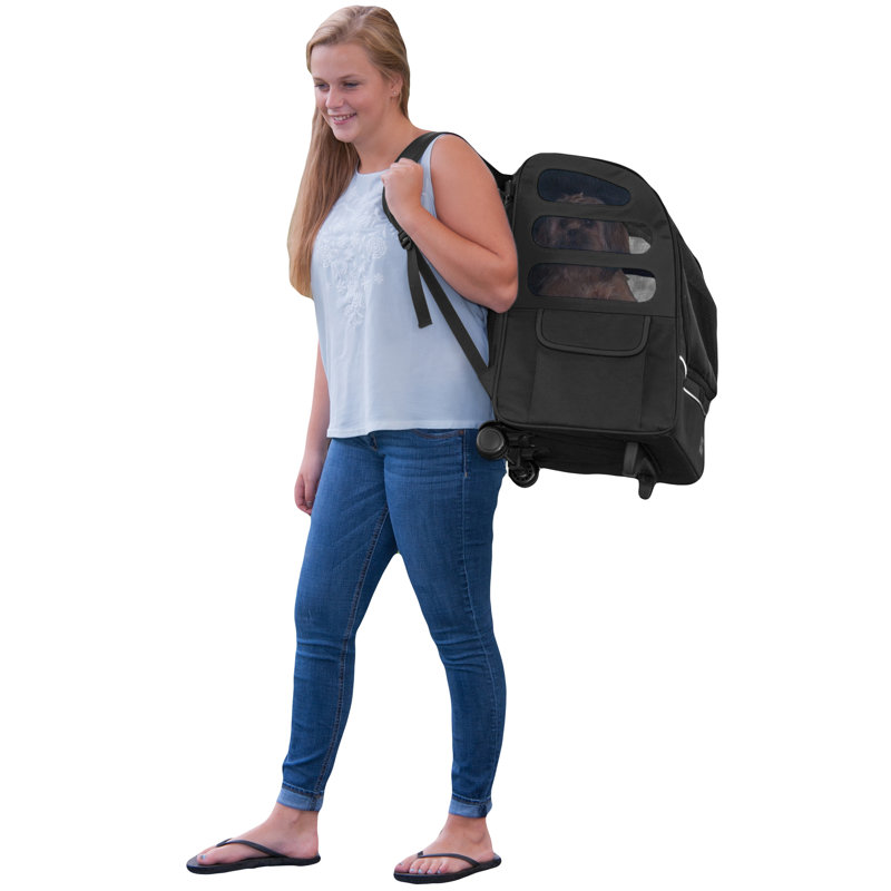 Pet Gear Black Airline Approved Rolling Dog Carrier