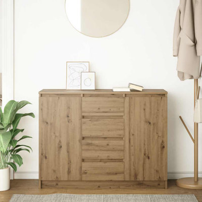 Sideboard With Drawers 100.5X35x76 Cm Engineered Wood
