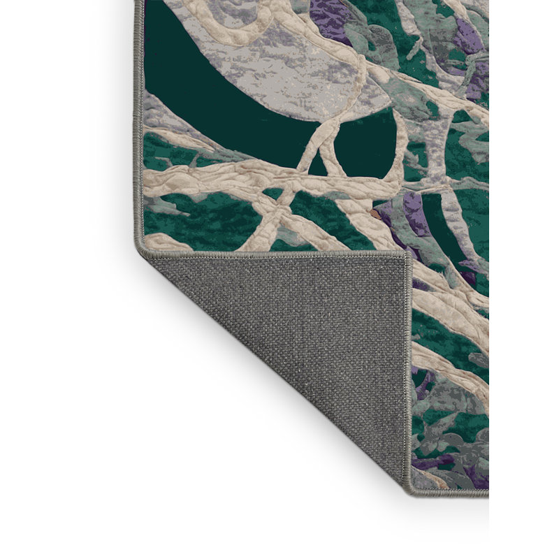 Tapis gris soyeux et moelleux, Rectangle 7 pi x 9 pi