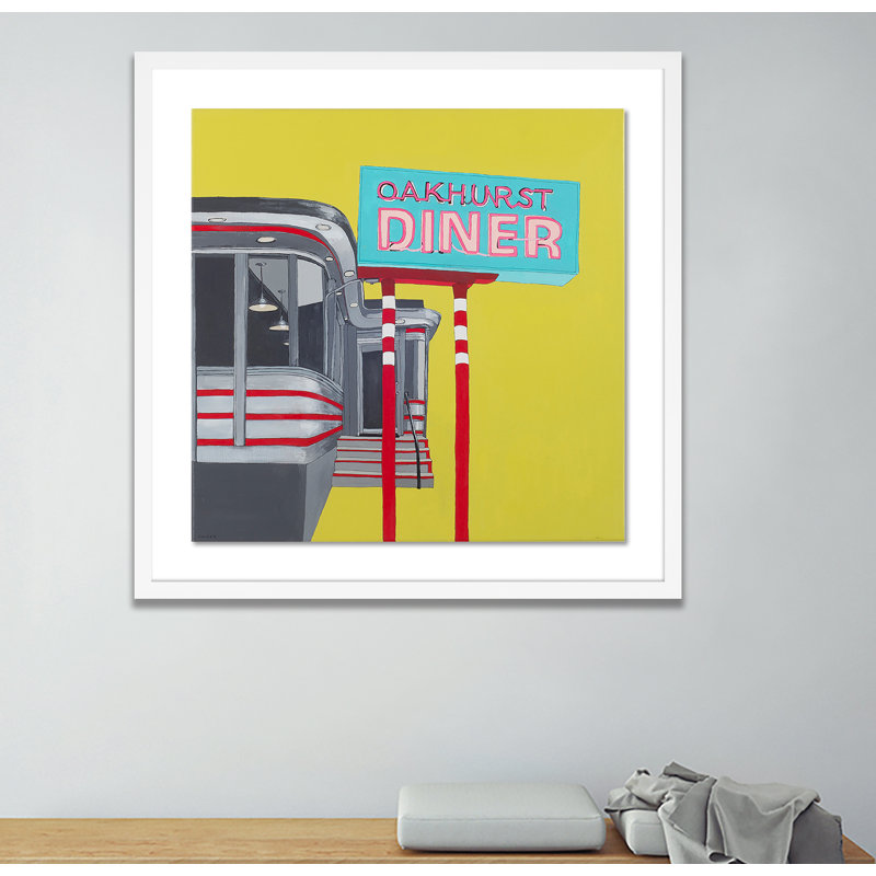 Oakhurst Diner Print by Erica Hauser, White