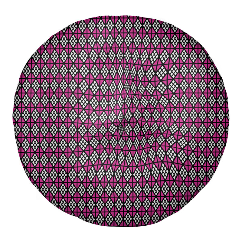 Coussin de sol Katelyn Elizabeth, 30 po x 30 po, Noir / Rose