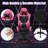 Latitude Run® Adjustable Faux Leather Swiveling Gaming Chair Game Chair with Footrest in Pink