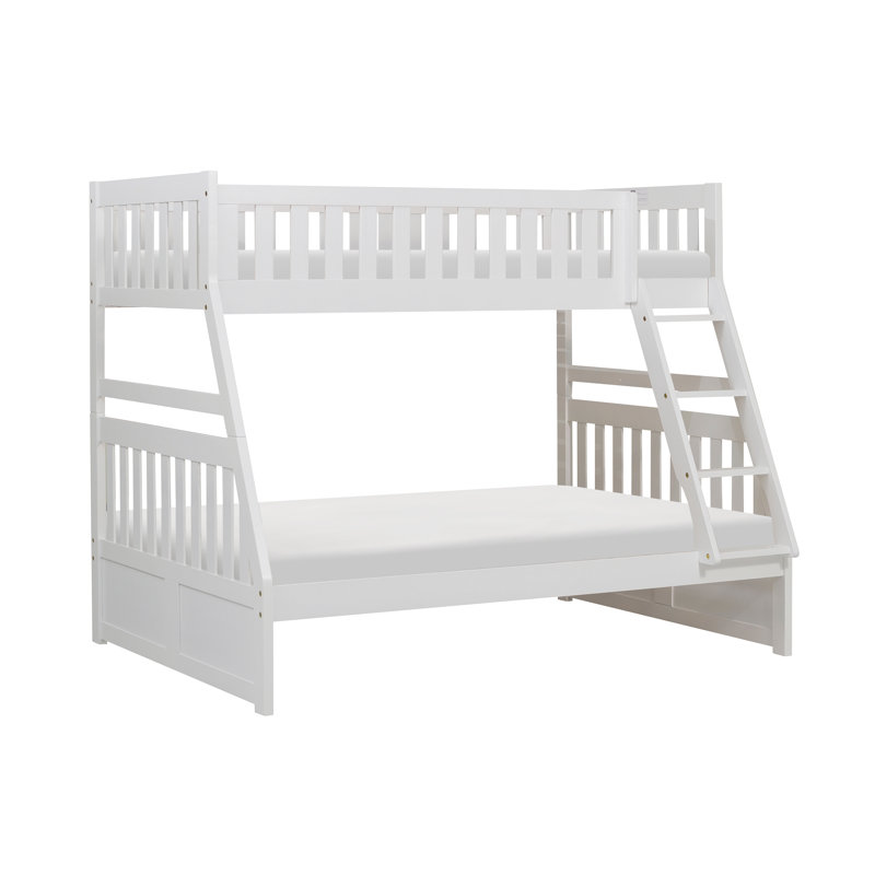 Nevaeh Twin Over Full Standard Bunk Bed, Twin Over Full, White