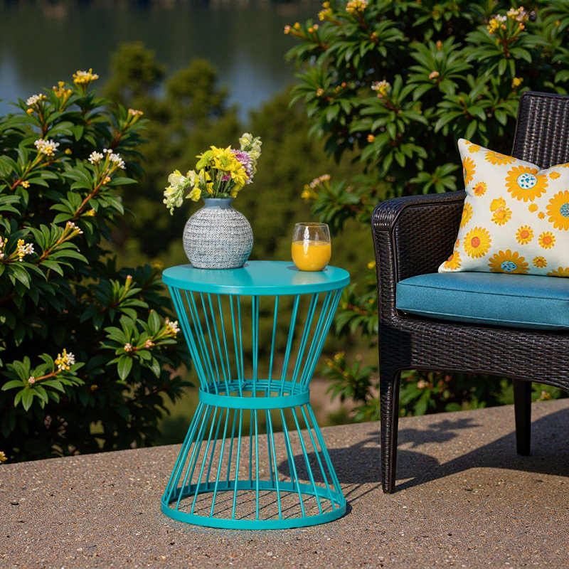 Table d'appoint en acier inoxydable 16 po, Teal