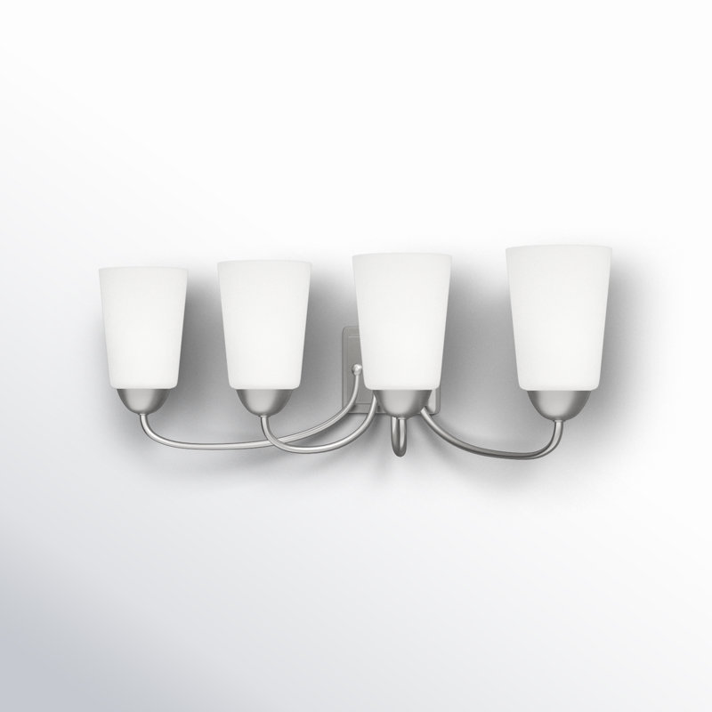 Éclairage de salle de bain à intensité variable 4 lumières Berben, Nickel brossé