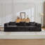 Canapé à compression, canapé-lit convertible au sol avec structure de forme fixe, canapé modulaire désossé modulaire, sans assemblage requis, tissu chenille, pour la chambre du salon, noir-1934557971