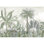 Gris doux Misty Jungle avec des plantes tropicales détaillées