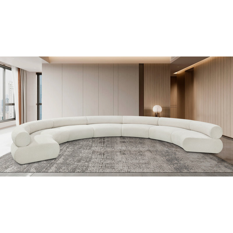 Canapé modulaire rembourré Bale, Tissu chenille crème