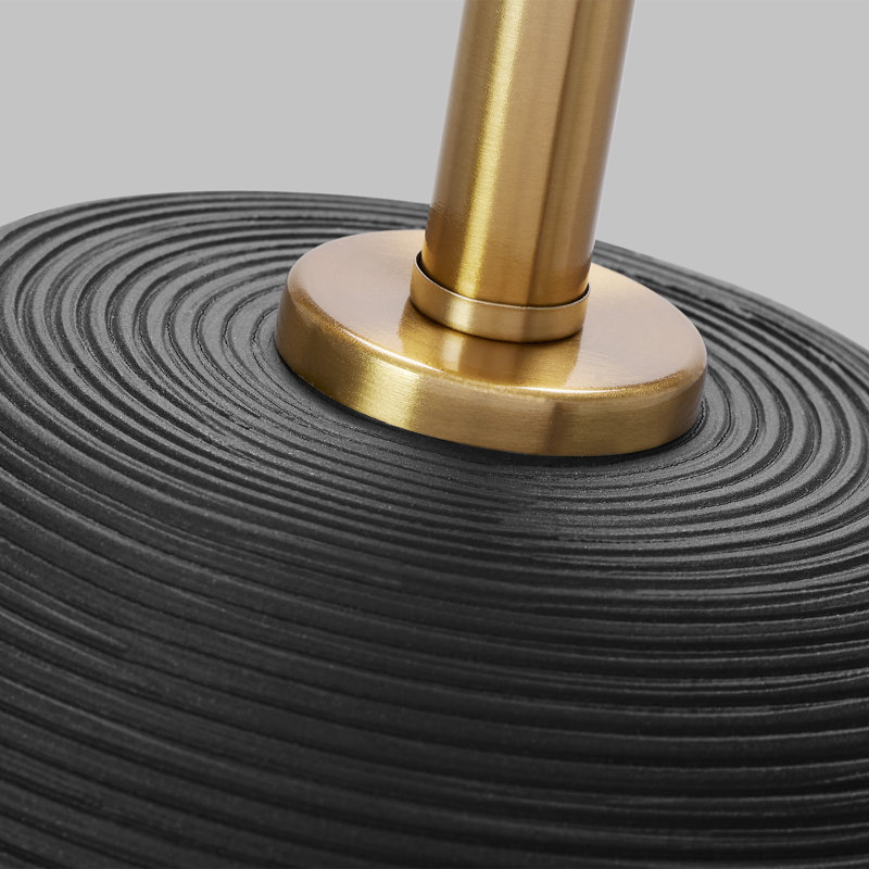 Fanny Table Lamp, 22.63" H x 15" W x 15" D, Rough Black Ceramic