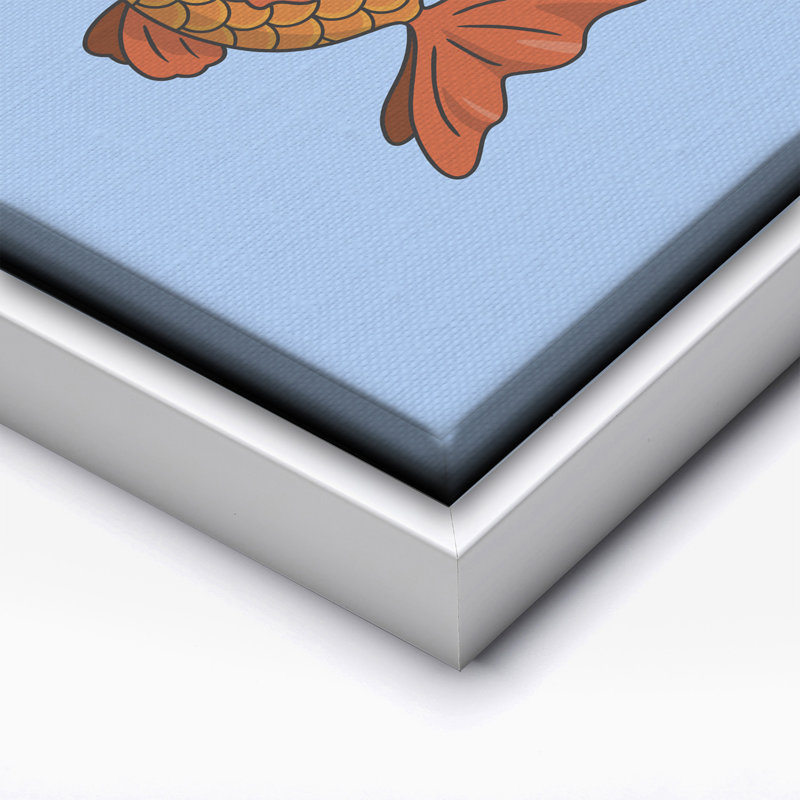 Be A Goldfish, Canvas, White Framed, 08"H x 10"W