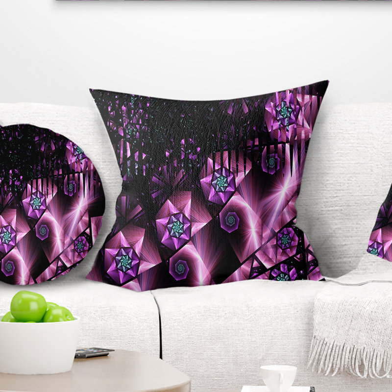 Purple Radiance of Starry Sky - Abstract Printed Pillow, 16" x 16", Throw Pillow