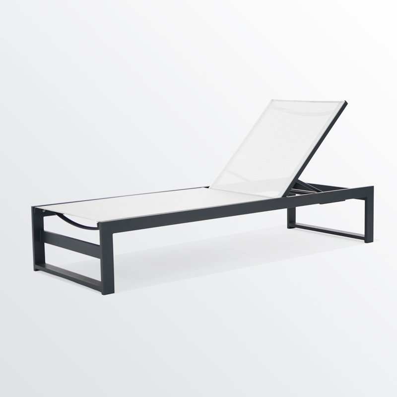 Chaise longue inclinable en aluminium Howe, Blanc