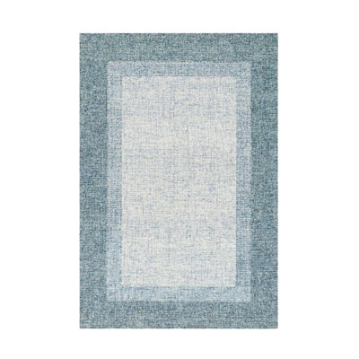 Charleston Wool Area Rug in Blue/White