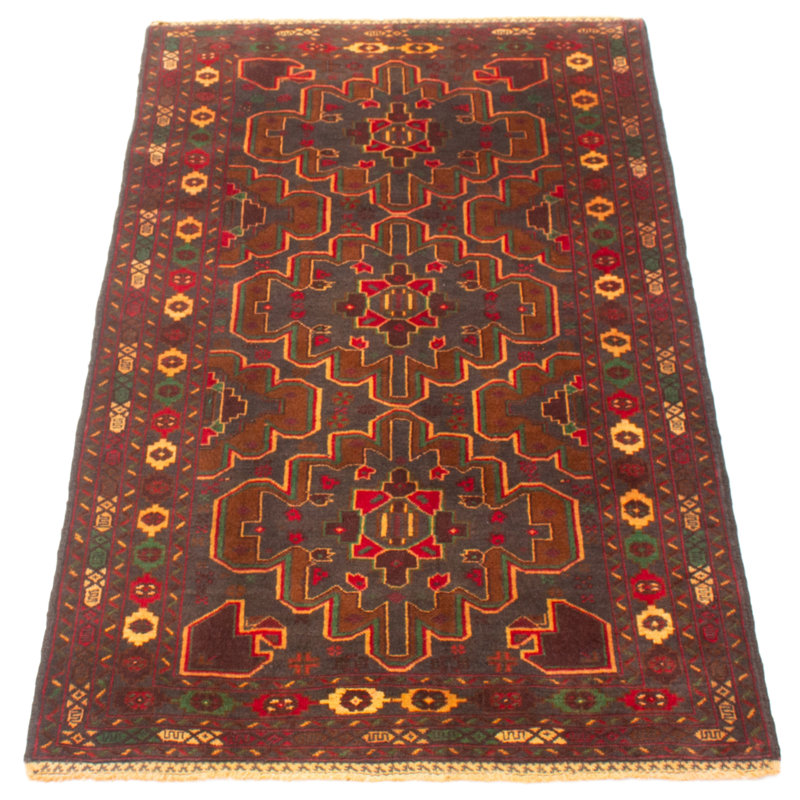 Tapis unique en laine noué à la main gris foncé de 3 pi 5 po x 6 pi 5 po Teimani