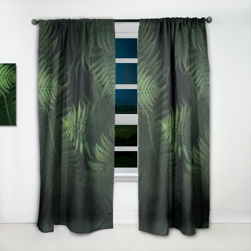 Rideau en velours tropical - noir obscurcissant - 1 panneau Lonie