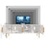 Meuble télé moderne avec portes rainurées pour téléviseur de 75 po-1025806072