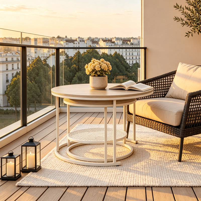 Coffee Table with Storage, White