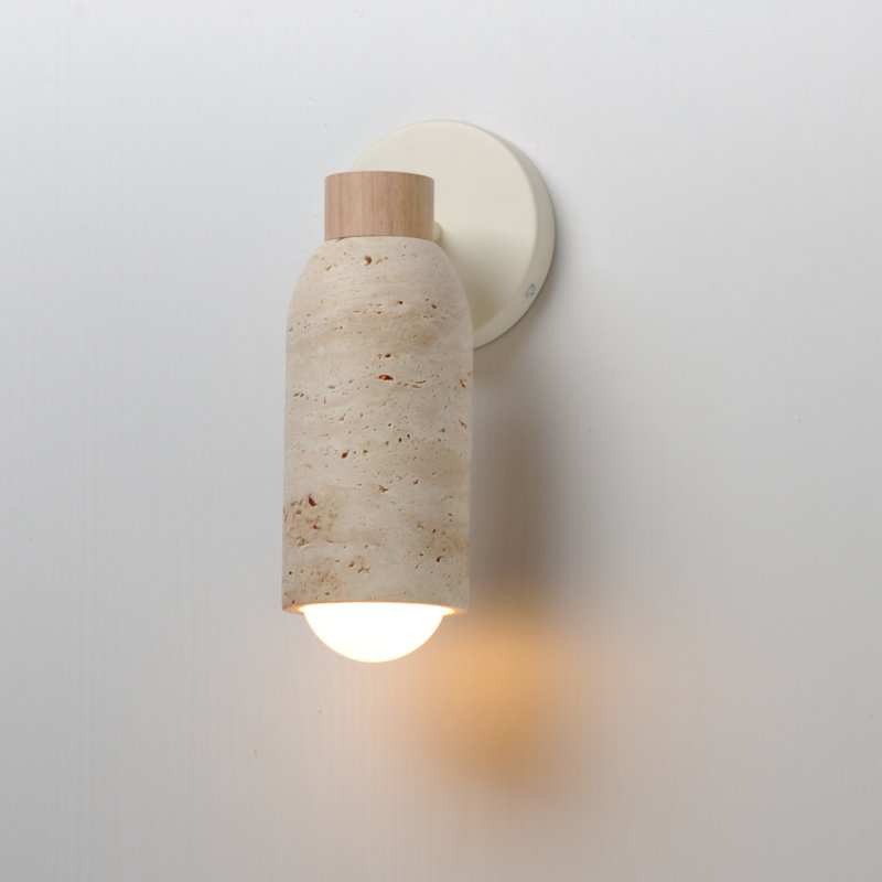 Pompeii-Wall Sconce, Travertine/Oyster