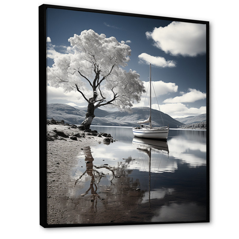 Boultwood Coastal Calm Waters - reproduction sur toile, H 20 po x l 12 po x P 1 po, Cadre flottant noir