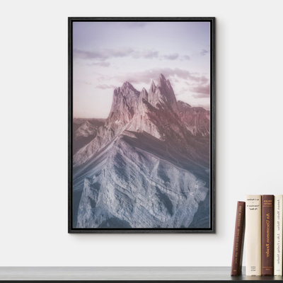 "Signature", impression sur toile encadrée délavée, dégradé de montagnes, nature, photographie, art moderne, rustique, pastel pour le salon, la chambre à coucher,