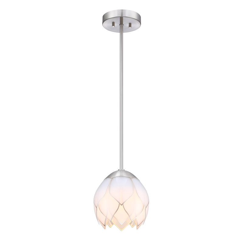 1 - Light LED Pendant, Burshed Nickel
