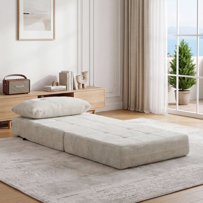 1 Seater Chenille Sofa Bed, Gray