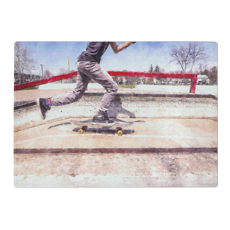 Skateboarding Chopping Board, 0.4cm H x 28.5cm W x 39cm L