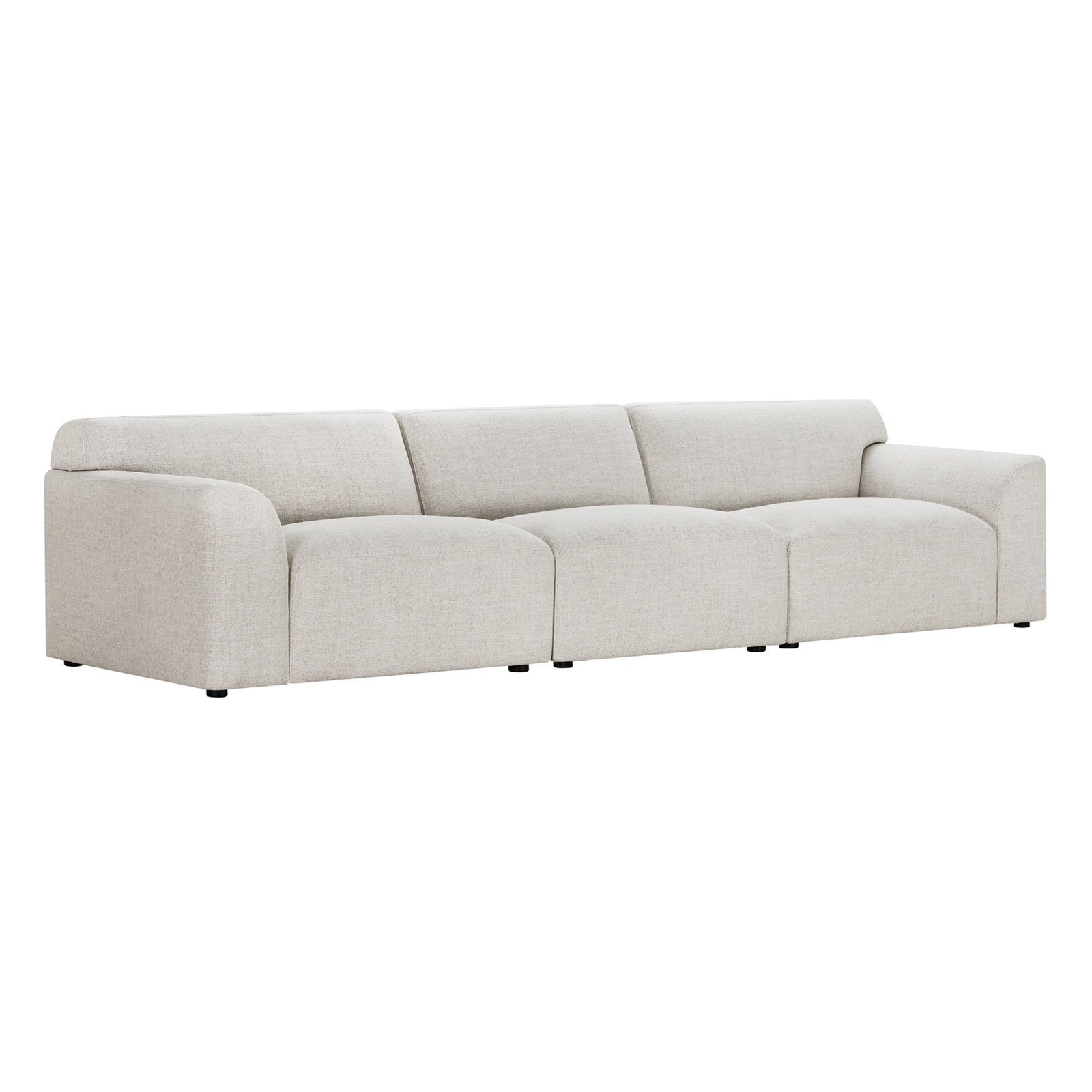 Morell 3-Piece 128'' Upholstered Modular Sofa, Nathan Wheat Tweed