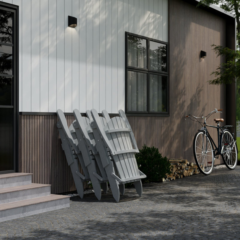 Heritage Folding Adirondack Chair, Light Gray