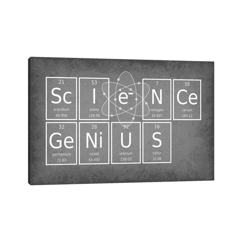 Science Genius by GetYourNerdOn - Wrapped Canvas Print, 20.32 cm H x 30.48 cm W