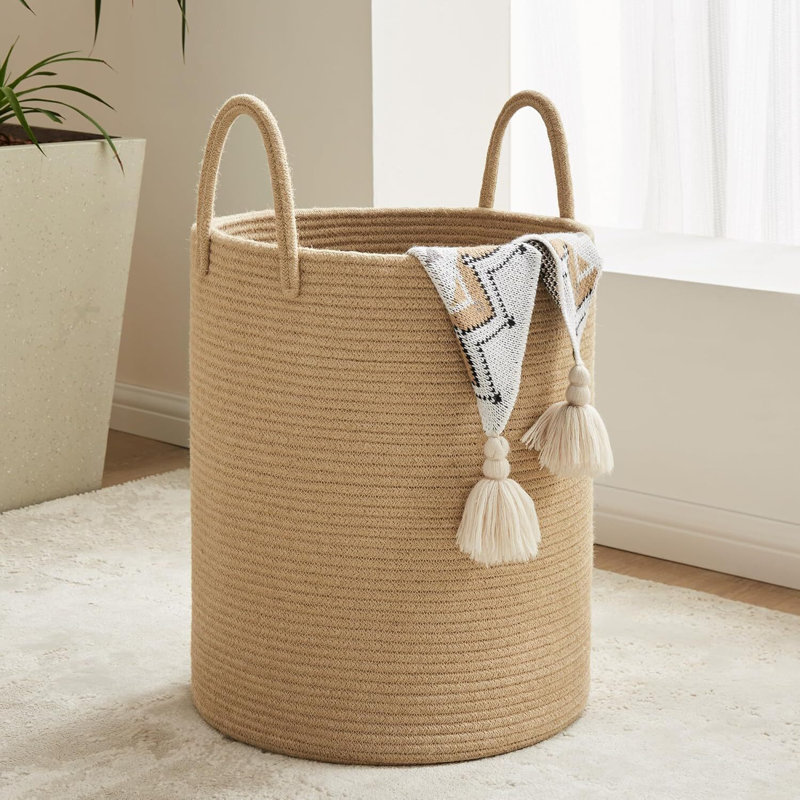 Panier à linge tissé avec poignées, H 20 po x l 15 po x P 15 po