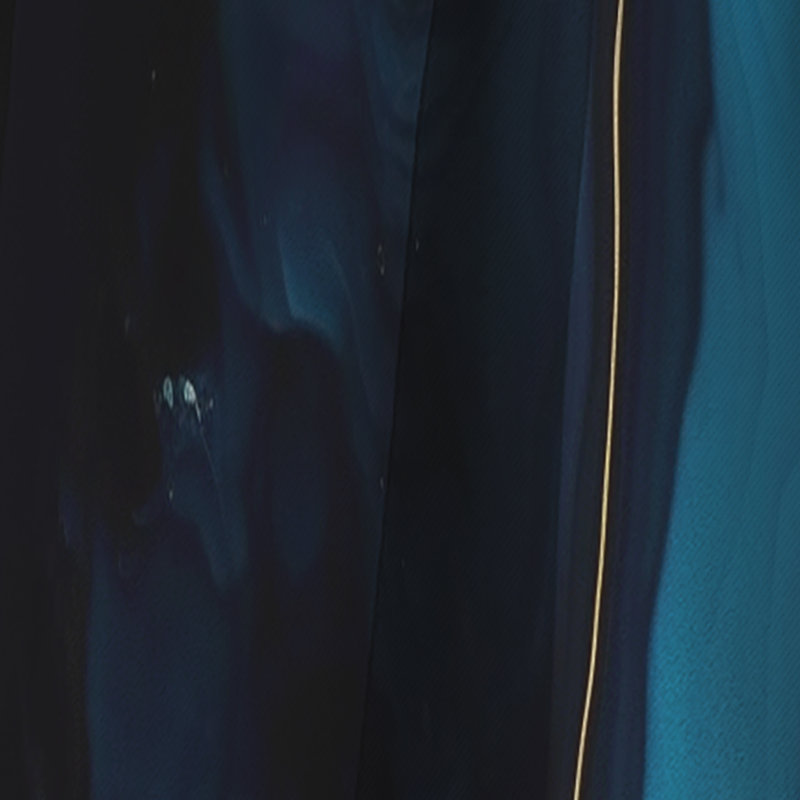 Rideau occultant abstrait en marbre doré et bleu Abstract Geode IV - 1 panneaux, L 52 po x L 108 po