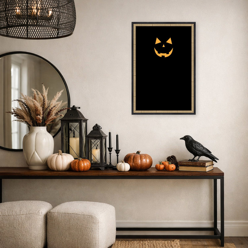 «Glowing Halloween Pumpkin» par Rosana Laiz Blursbyai, reproduction d'art sur toile encadrée, L 18 po x H 26 po