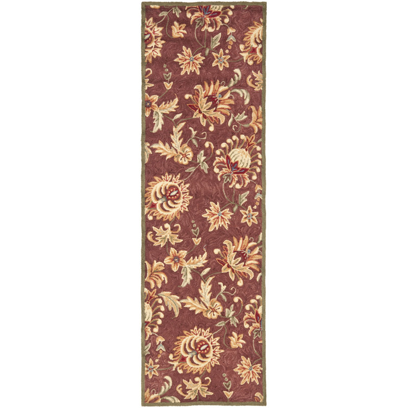 Hahn Hand Hooked Performance Floral Rug, Runner 2'6" x 8'