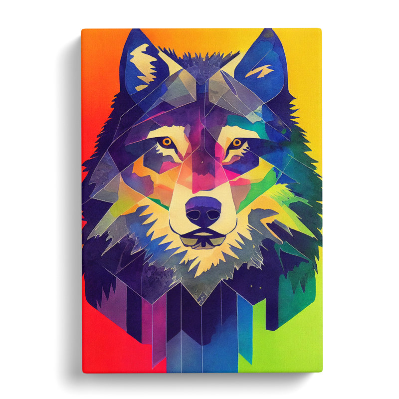 Futuristic Wolf No.2 - Wrapped Canvas, 76cm H x 50cm W x 3cm D