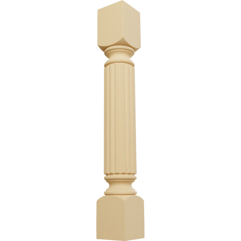 Raymond Reeded 35 1/2"H x 5"W x 5"D Cabinet Column, Alder