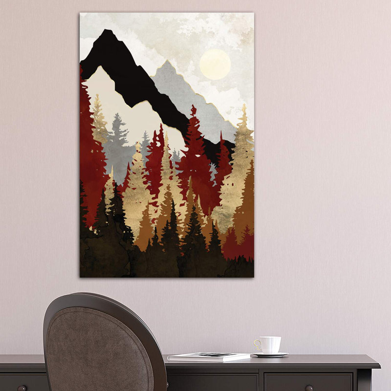Arbres d'automne - impression, Toile tendue, H 40 po x l 26 po x P 1,5 po