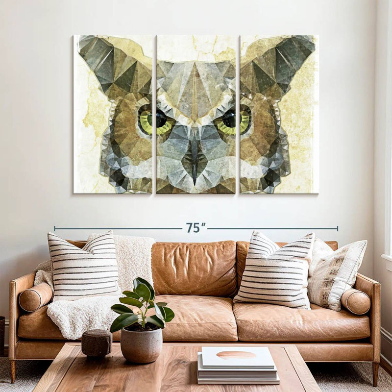 Brampt Abstract Owl, 42" H x 65" W