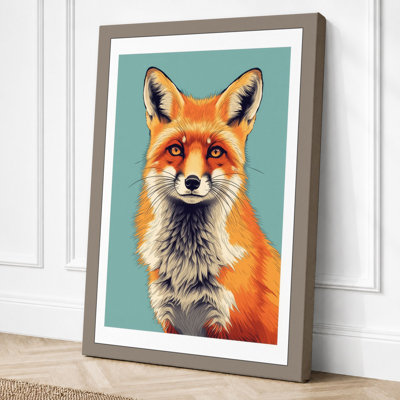Fox Portrait Modern 1 Piece Wrapped Canvas Wall Art
