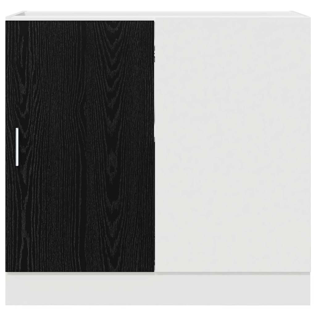 Vidaxl Kitchen Corner Base Cabinet Riga Black Oak 86 X 46 X 81.5 Cm
