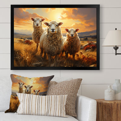 Sheep Golden Flock, reproduction d'art sur toile