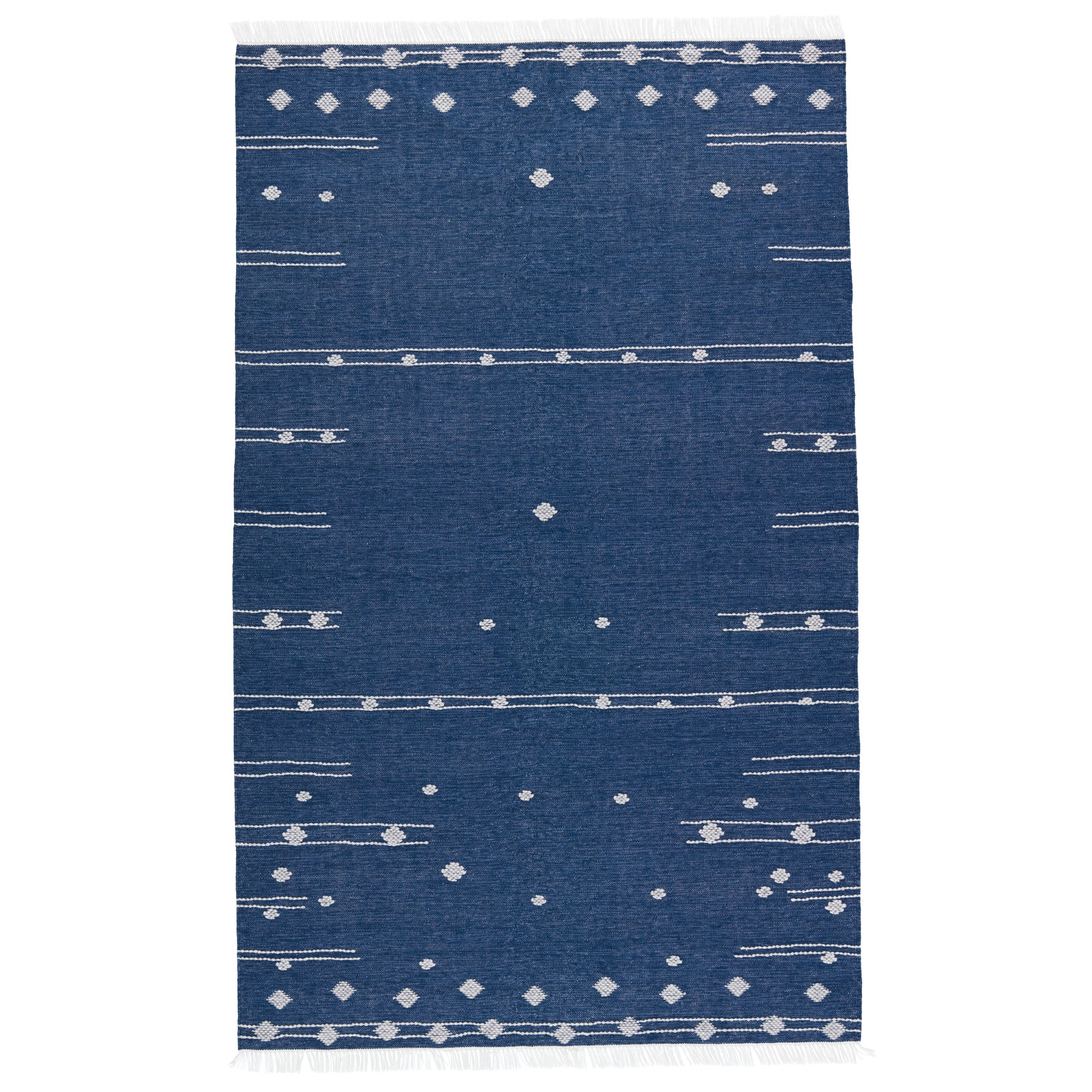 Calli Moroccan Handmade Blue/White Indoor / Outdoor Area Rug, Rectangle 4' x 6'