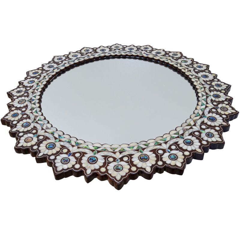 Syrian Solid Wood Scalloped Wall Mirror