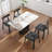 5-Piece Modern Rectangular Sintered Stone Dining Table Set With 4 Faux Leather Chairs-116240191-116240190-116240187
