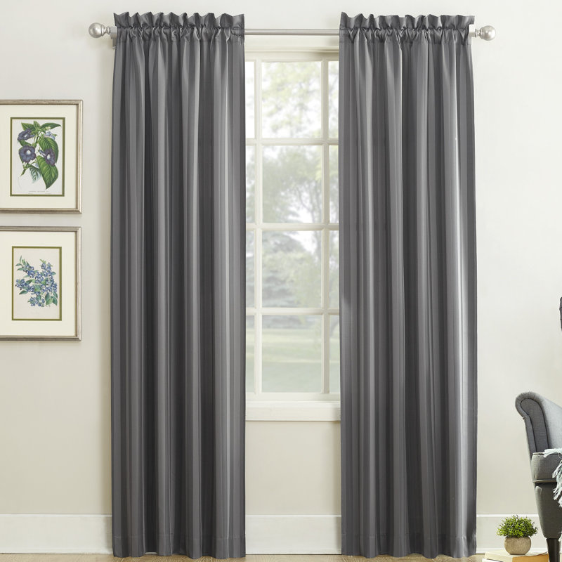 Ridgemont Vertical Stripe Blackout Rod Pocket Curtain Panel