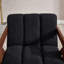Ensemble de 2 fauteuils de salon modernes rembourrés en tissu Sherpa noir-639207003