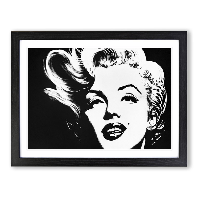 Marilyn Monroe In Monochrome Vol.4 - Single Picture Frame Painting, 25cm H x 34cm W x 2cm D, Black