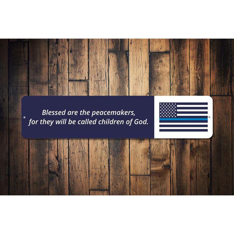 Panneau en aluminium «Blessed Peacemakers», H 6 po x l 24 po x P 0,063 po