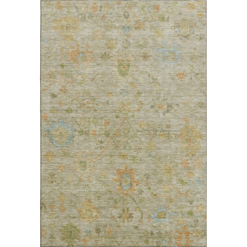Premium Machine Washable Mayfield AMF1930 Global Rug, Rectangle 2'6" x 3'10"