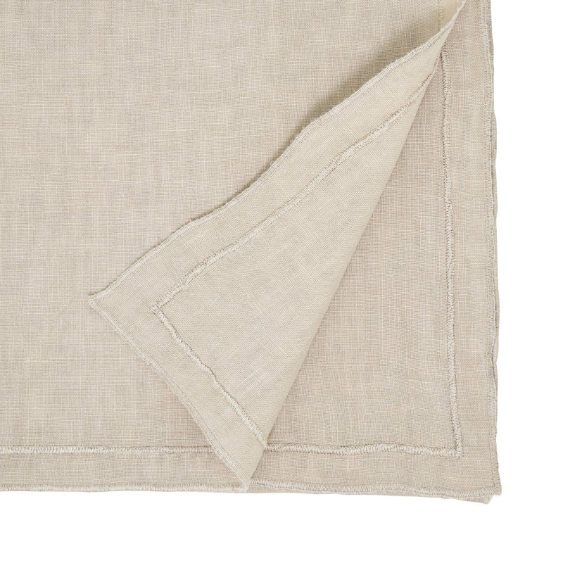 Aneta Stonewashed Overlock Edge Table Runner, Brown